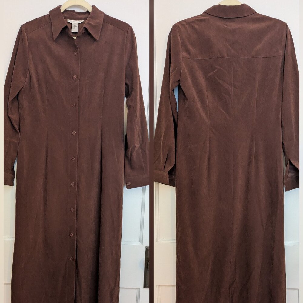 Faux suede duster coat